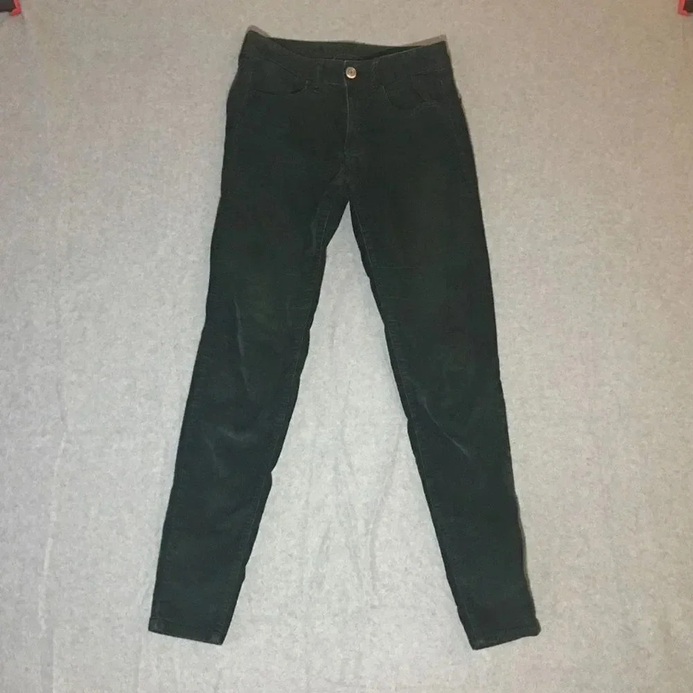 Womens American Eagle Jeans Size 2 Forrest Green Skinny Jegging Earthy Pink
